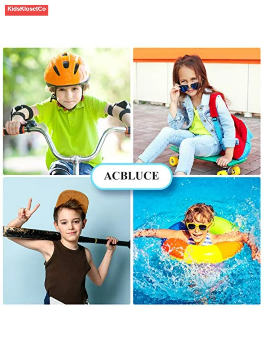 Kids Unbreakable TPEE Frame Polarized Sports Sunglasses with Adjustable Strap